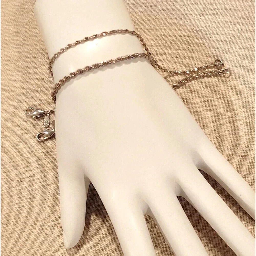 Vintage Rinc SP Lind Link Silver Plated Rope & Fancy Link Chain Bracelet lot 2 - Picture 7 of 7